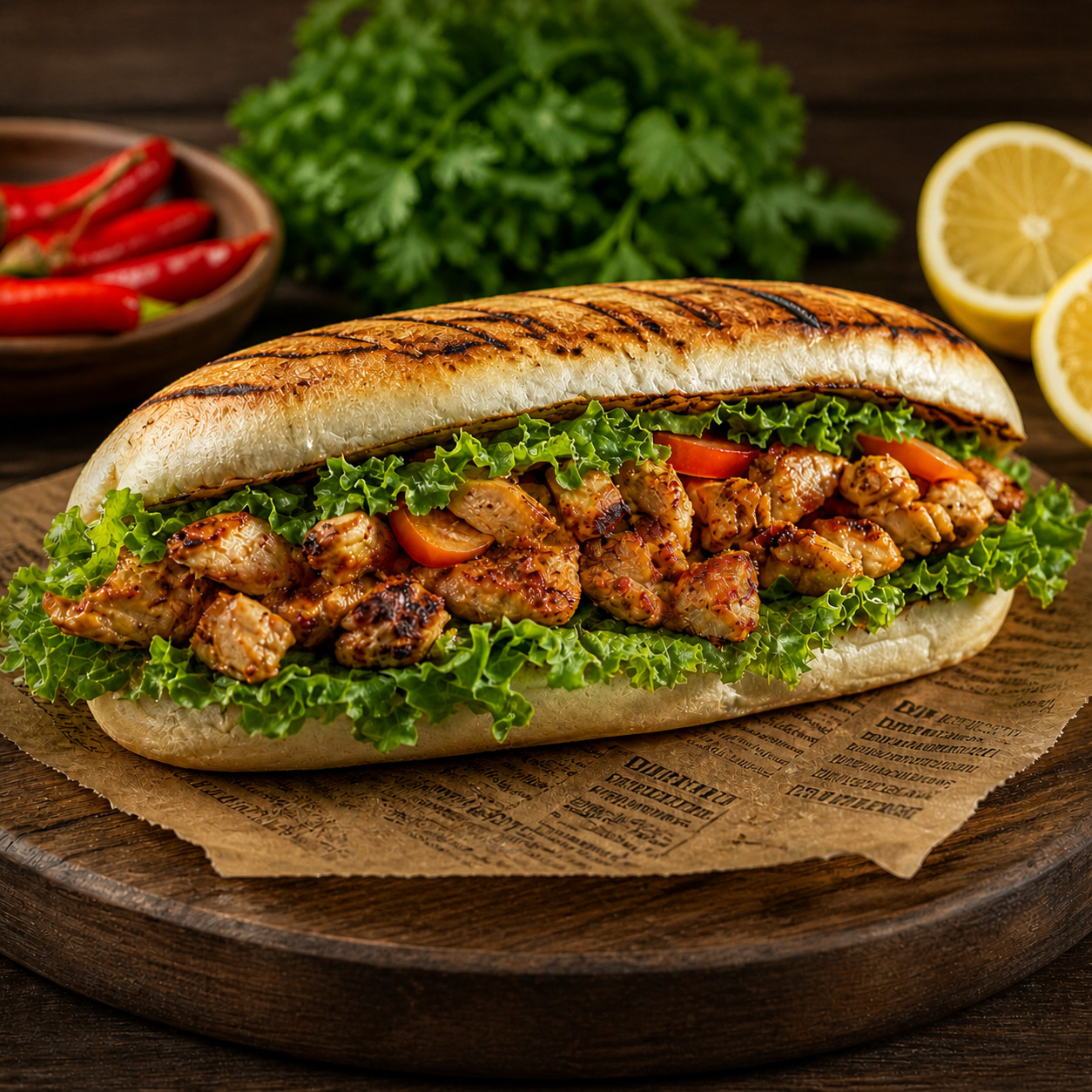 Yarım Ekmek Arası Izgara Tavuk