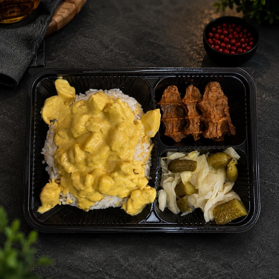 Pilav Üstü Köri soslu tavuklu