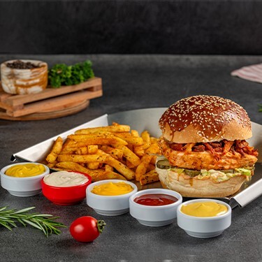 Köri Soslu Bonfile Burger Menü