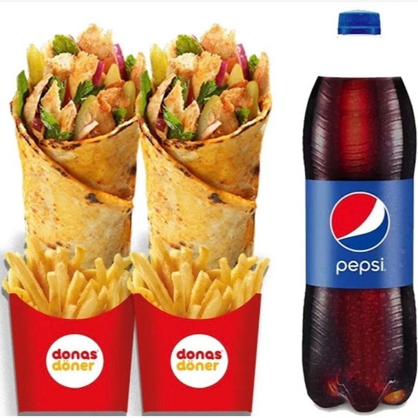 2 Adet Donas Special Tavuk Döner& 1 Litre Pepsi Menü