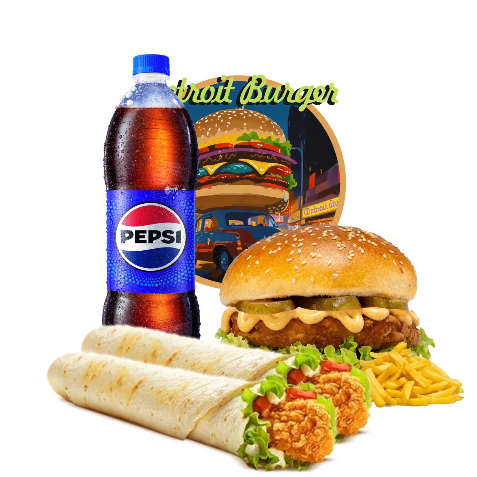 3 Kişilik Burger + Dürüm Menü