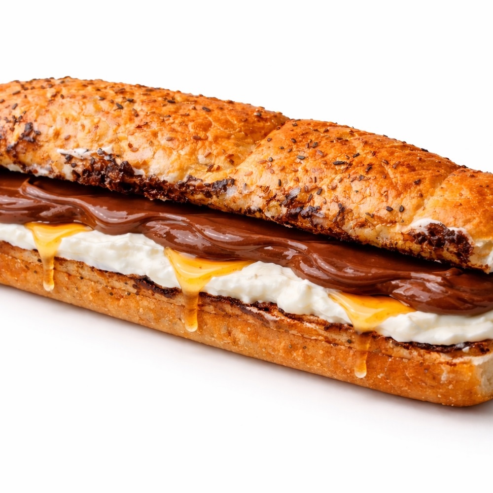 Ballı Kaymaklı Çikolatalı Tatlı Sandviç