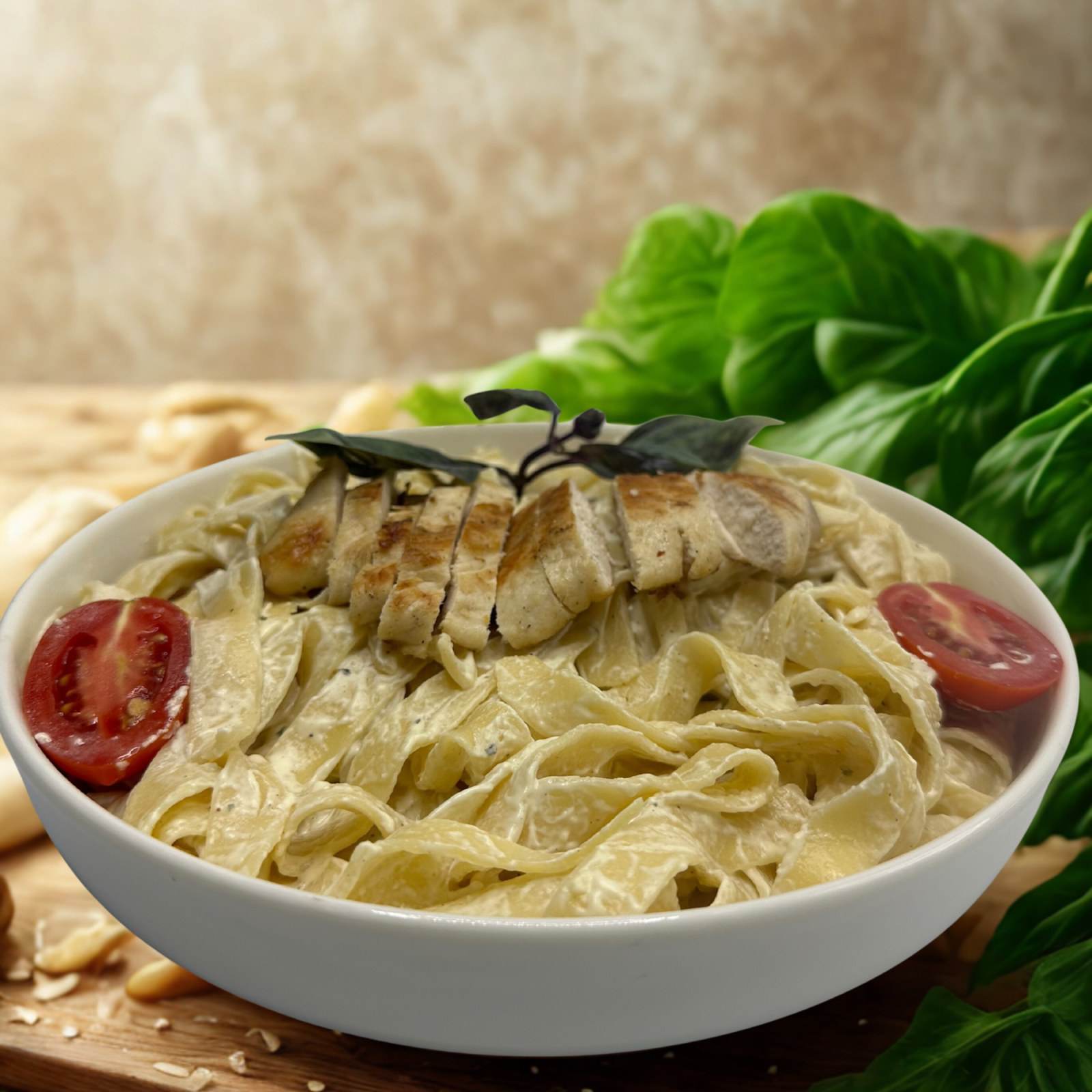Tavuksuz Fettuccine Alfredo