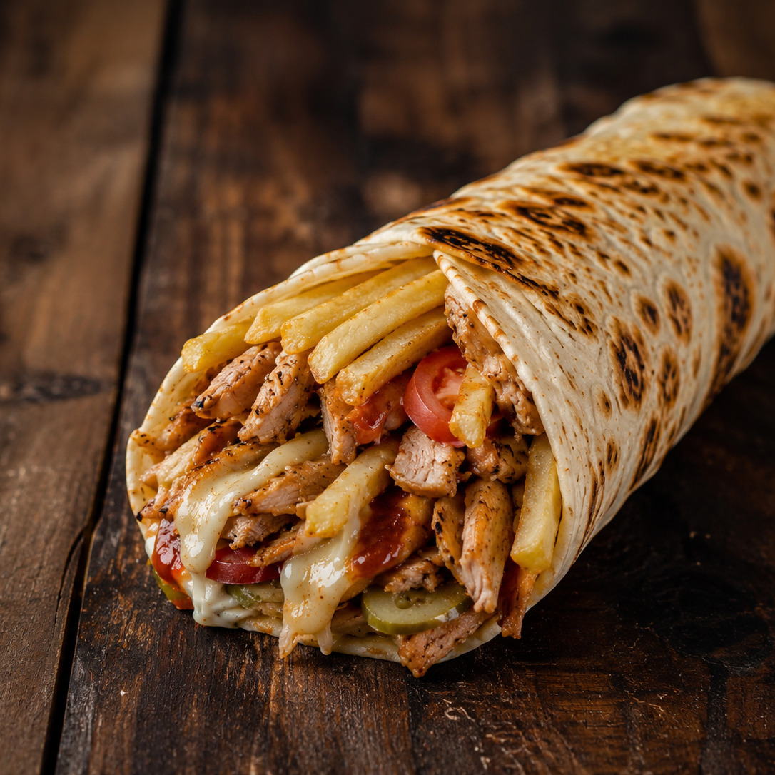 Kaşarlı Hatay Usulü Tavuk Döner Dürüm