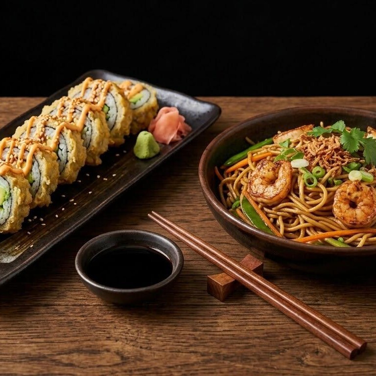 California Tempura Roll + Karidesli Noodle + 1 Coca Cola 330 ml