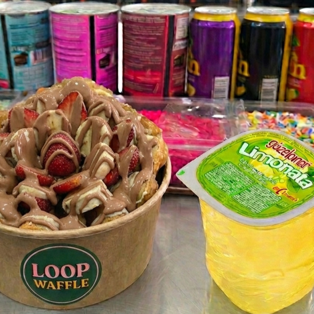 Sütlü Çikolatalı Waffle Bowl + Limonata