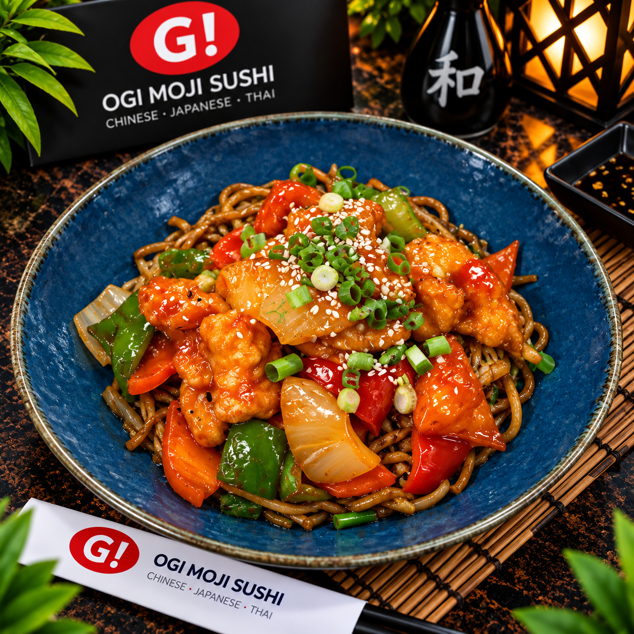 Sebzeli Noodle üstü Tatlı Ekşi Tavuk