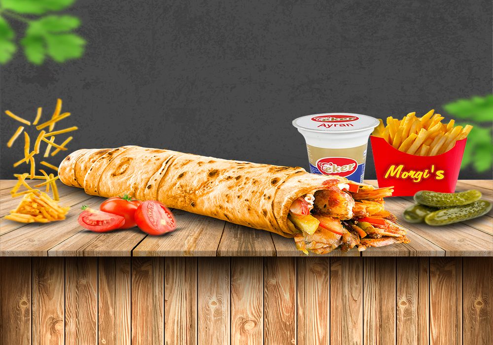 Zurna Tavuk Döner Dürüm + Patates Kızartması + Ayran (17 cl.)