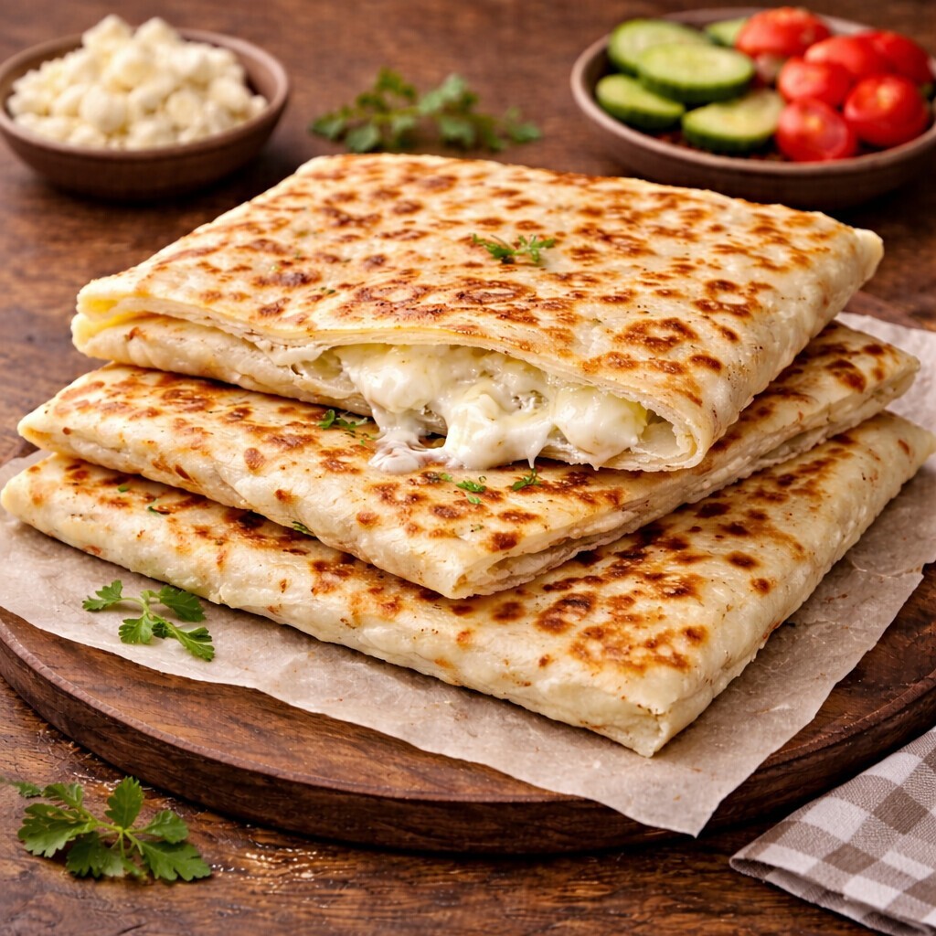 El Açması Yufkadan Kaşarlı Gözleme