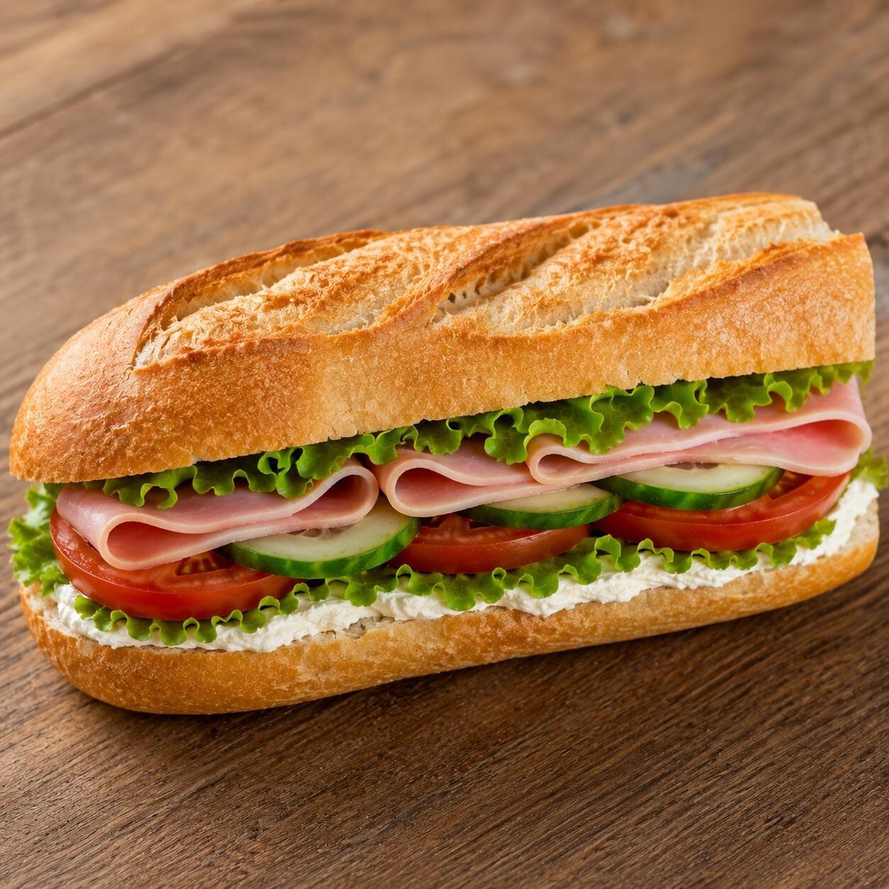 Baget Labne Peynirli Jambon Sandviç