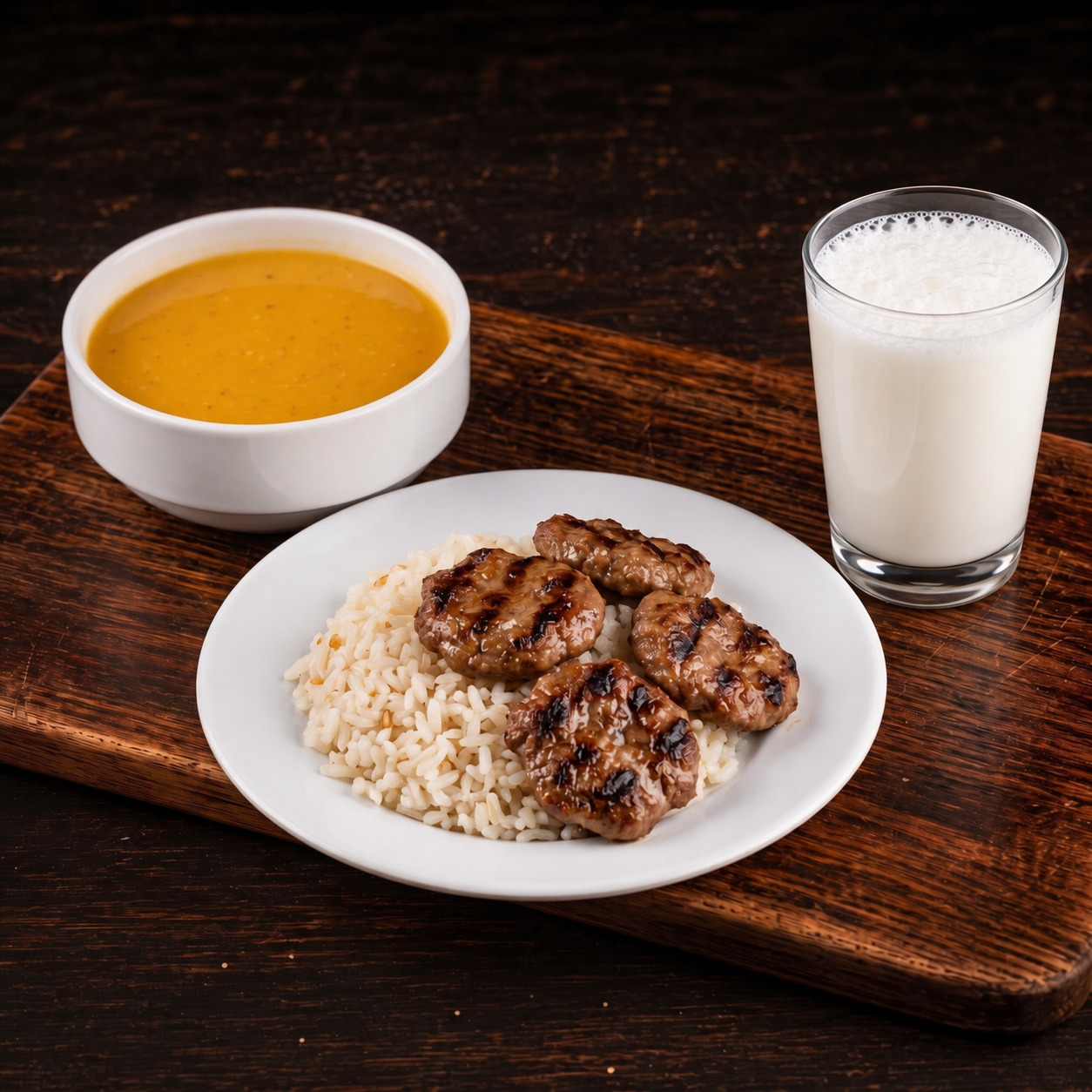 Çorba + Pilav Üstü Köfte + Ayran