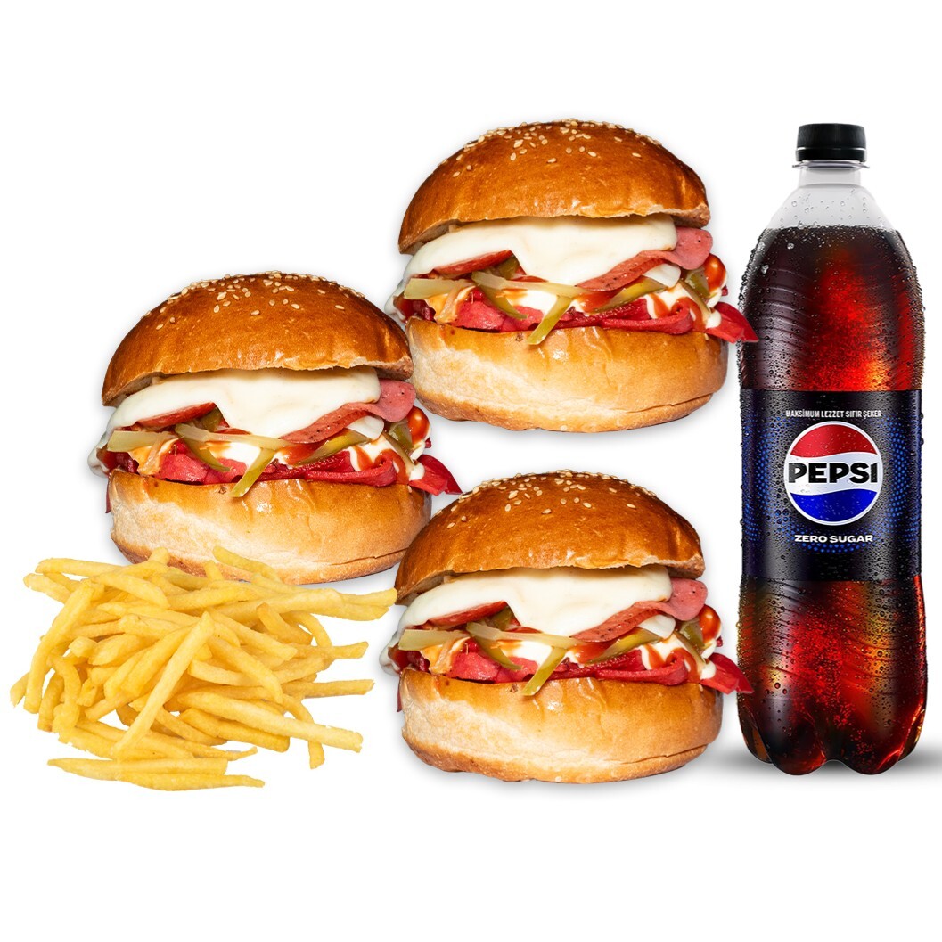 3'lü Eritme İso Burger Menü