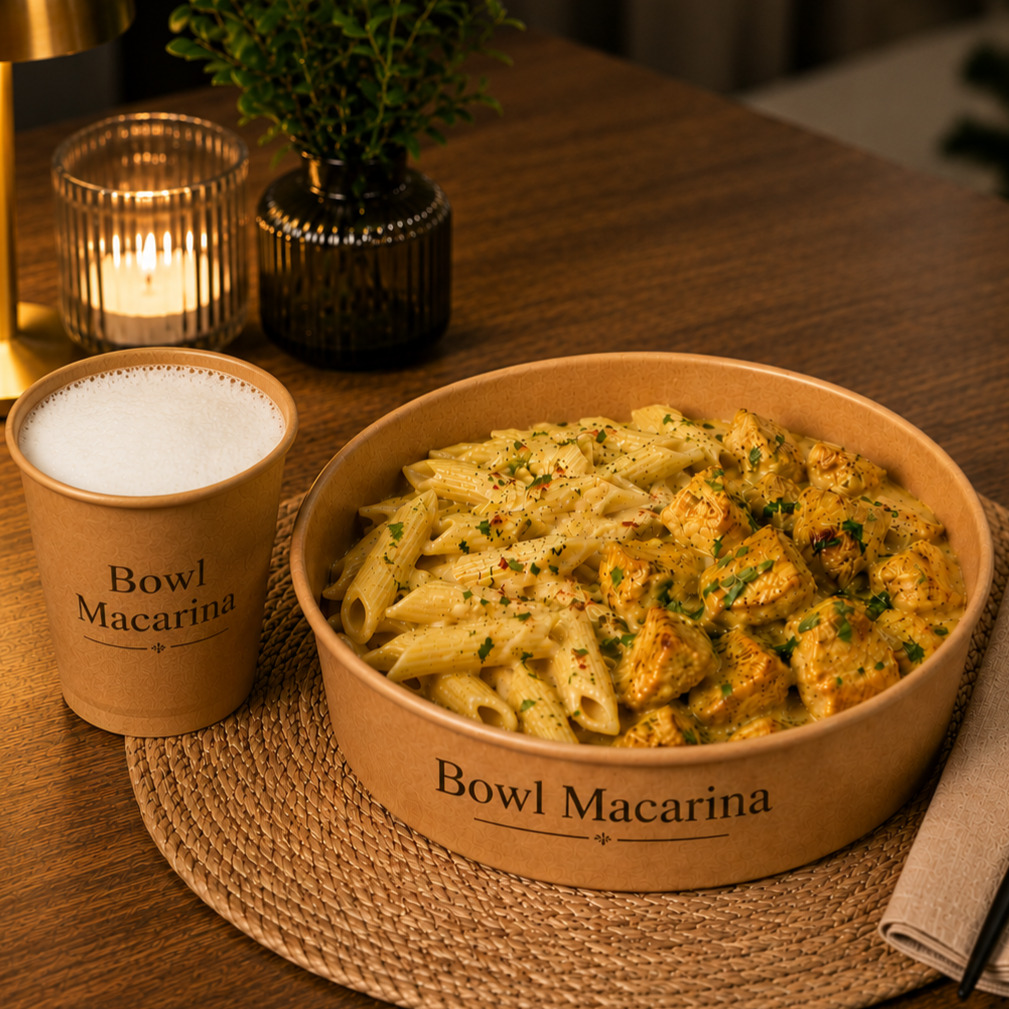 XXL Bowl Penne Makarna & Köri Soslu Tavuk + Ayran