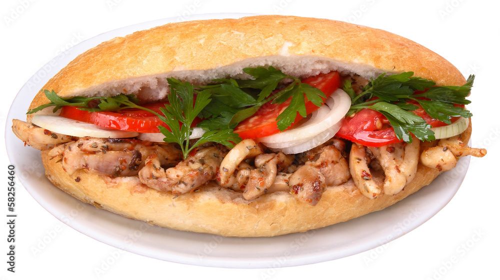Tavuk Izgara Ekmek Arası.küçükı ayran ikramdir
