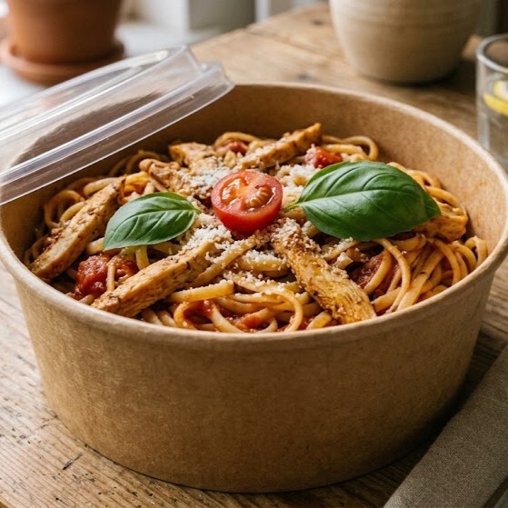 Linguine Makarna Tavuklu Napoliten Soslu