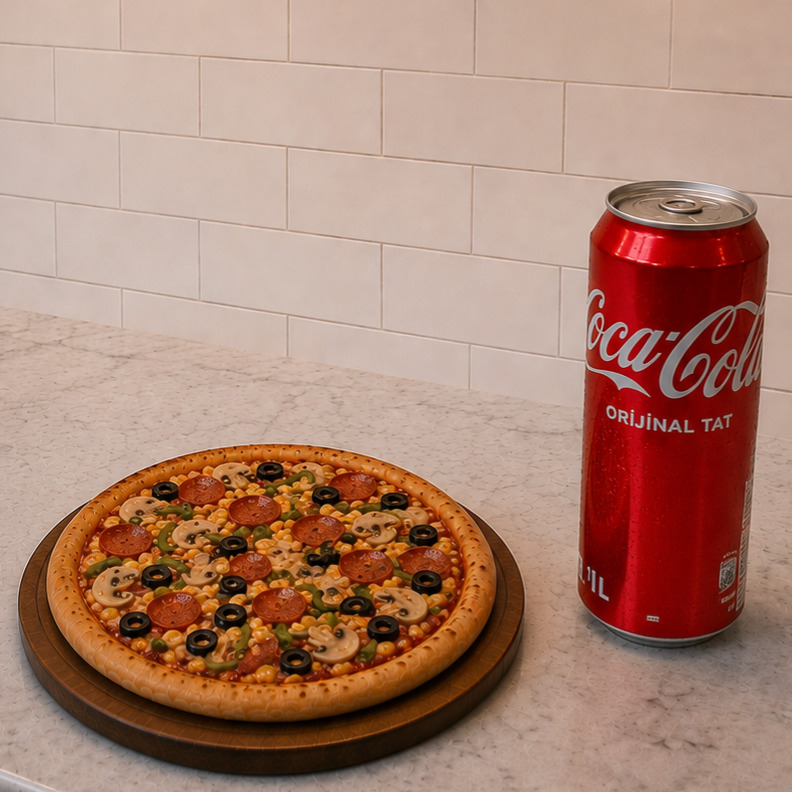 Orta Boy Karışık Pizza & Kutu İçecek ( 330 ml )