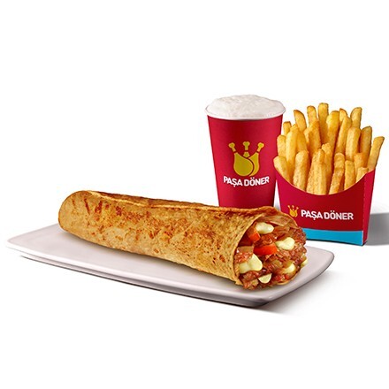 Gurme Lavaş Döner Orta (105 gr.) & Patates Menü