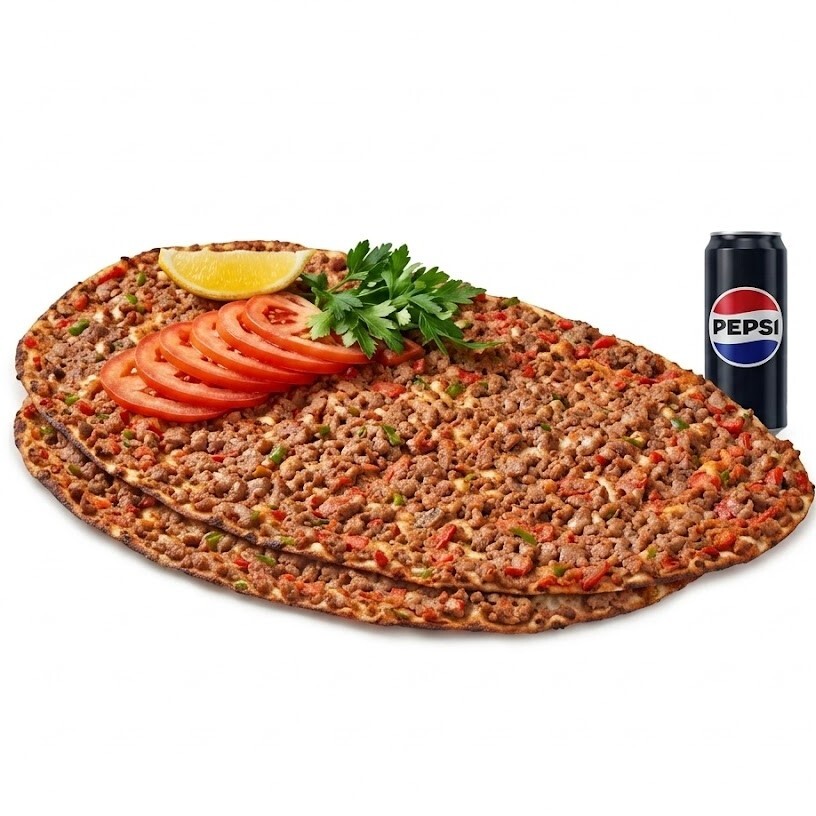 2 Adet Lahmacun + İçecek (330 ml)