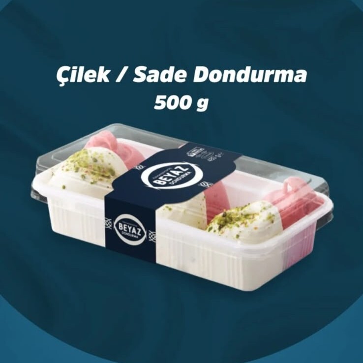 Çilek&Sade Dondurma 500 gram
