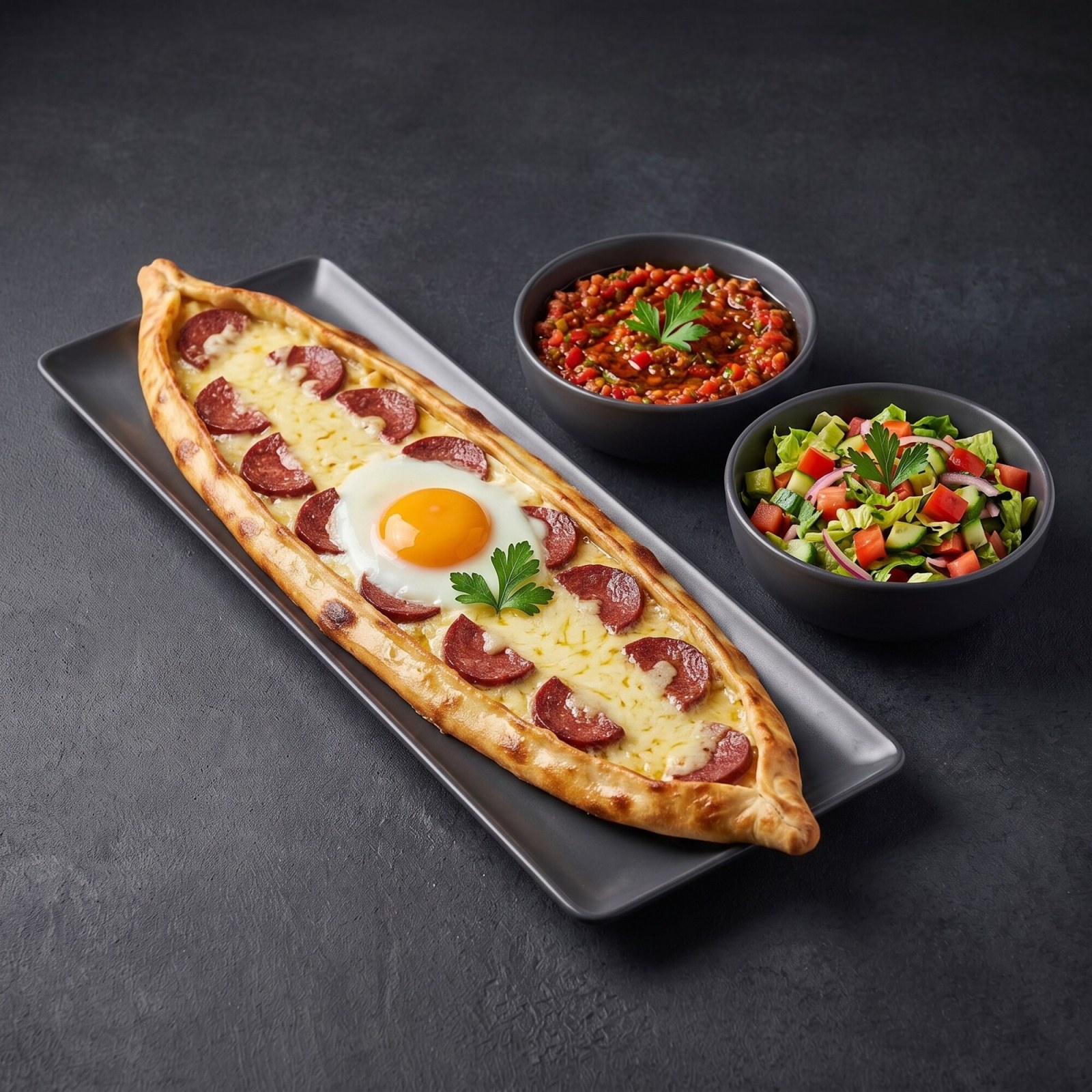 Kaşarlı Sucuklu Pide