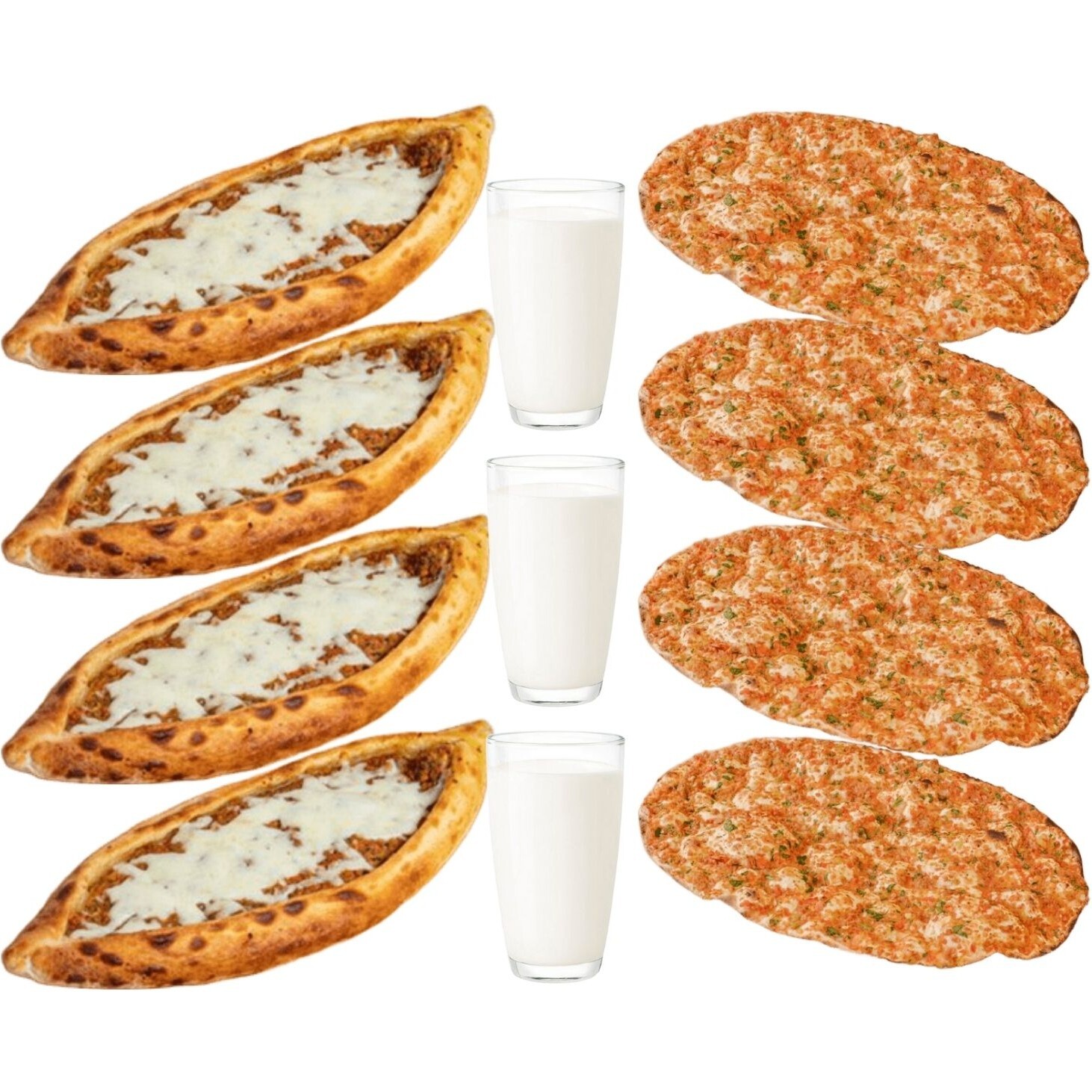4 'Lü Kıymalı Kaşarlı Cantık & 4'Lü Lahmacun Menü