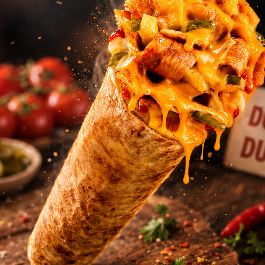 Cheddar Peynirli Tavuk Döner Dürüm