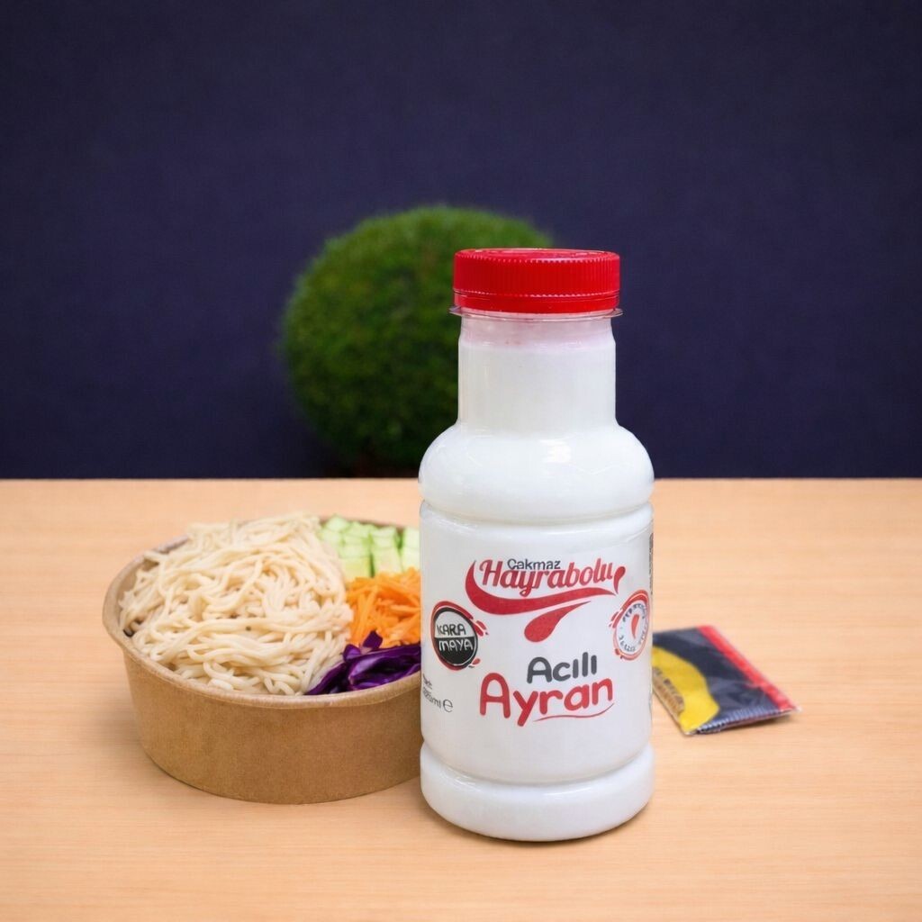 Bol Tavuklu Pilav (Duble Porsiyon) + Hayrabolu Acılı Ayran ( Kara Maya Fermante ) 275Ml