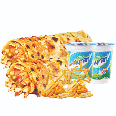 Tavuk Döner 2 Medium Dürüm 2 Patates 2 Ayran Menü