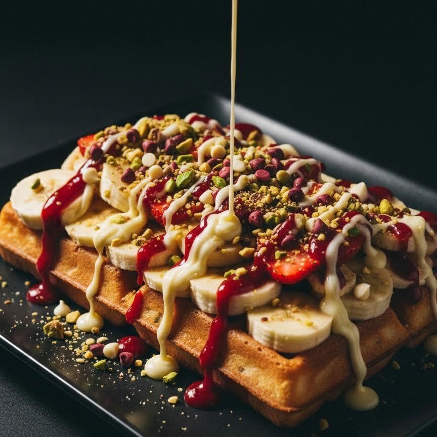 Beyaz Çikolata Frambuaz Waffle