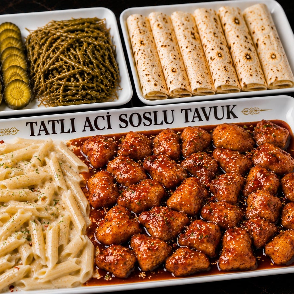 Tatlı Acı Soslu Tavuk &Kemalı Penne Makarna