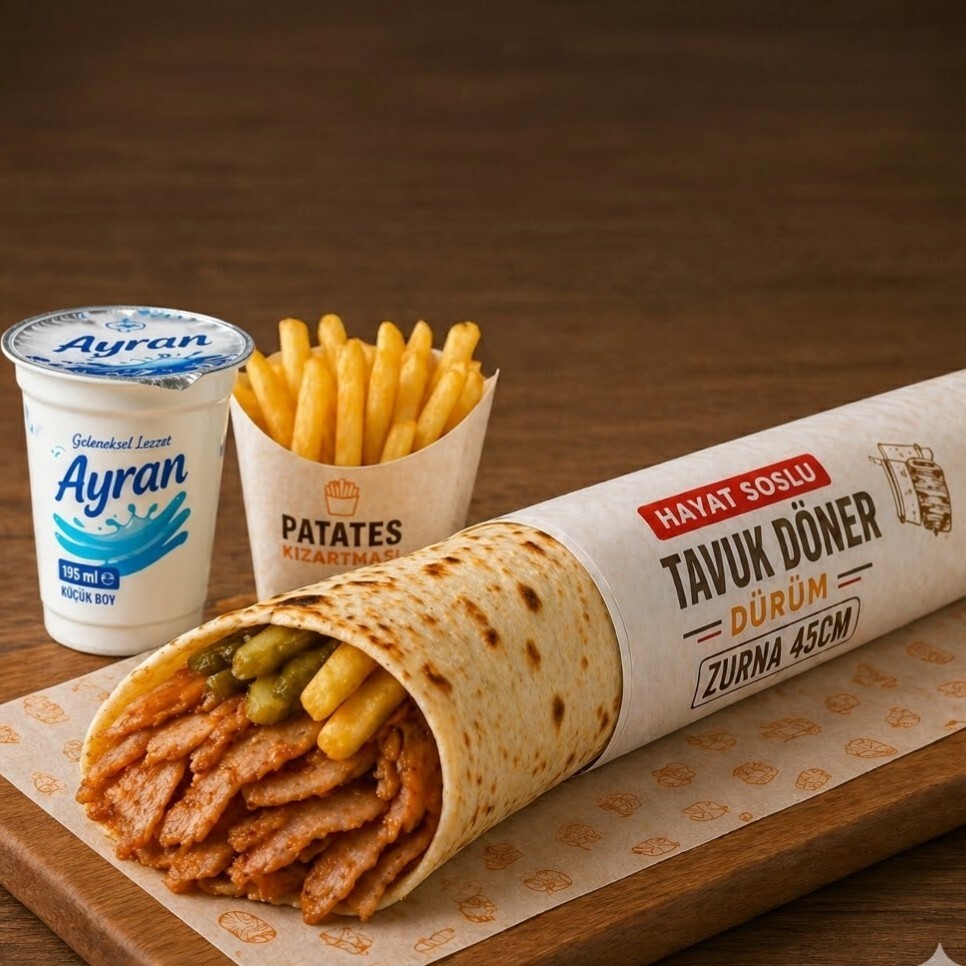 Soslu Hatay Large Dürüm Menü