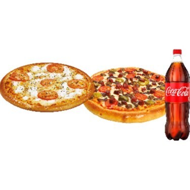 2 Vegeteryan Pizza Orta (1 lt) Coca Cola
