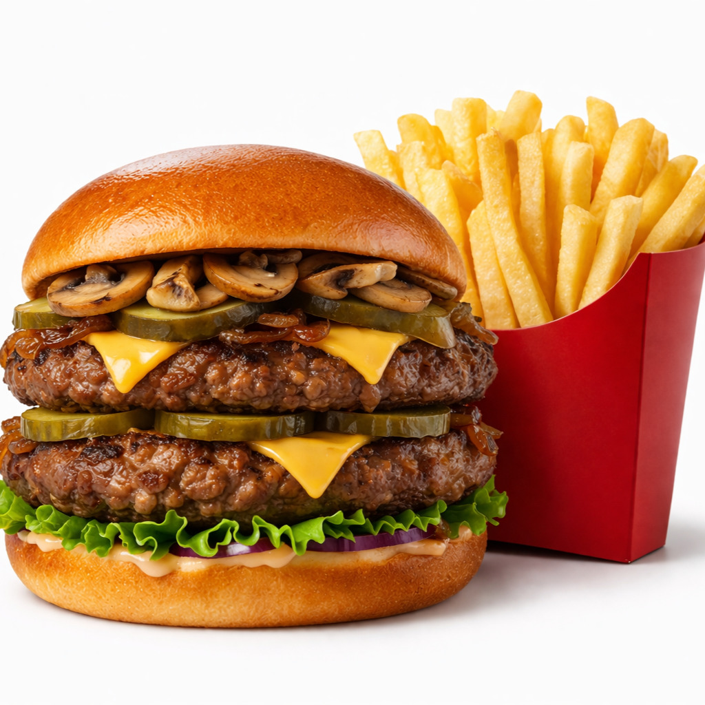 Double Mantar Burger