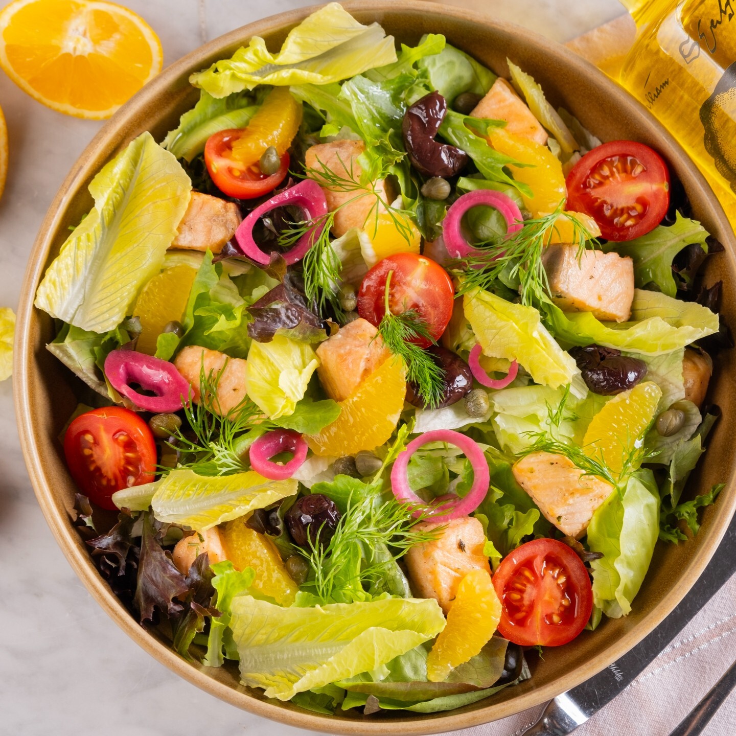 Portakal Soslu Somon Salata