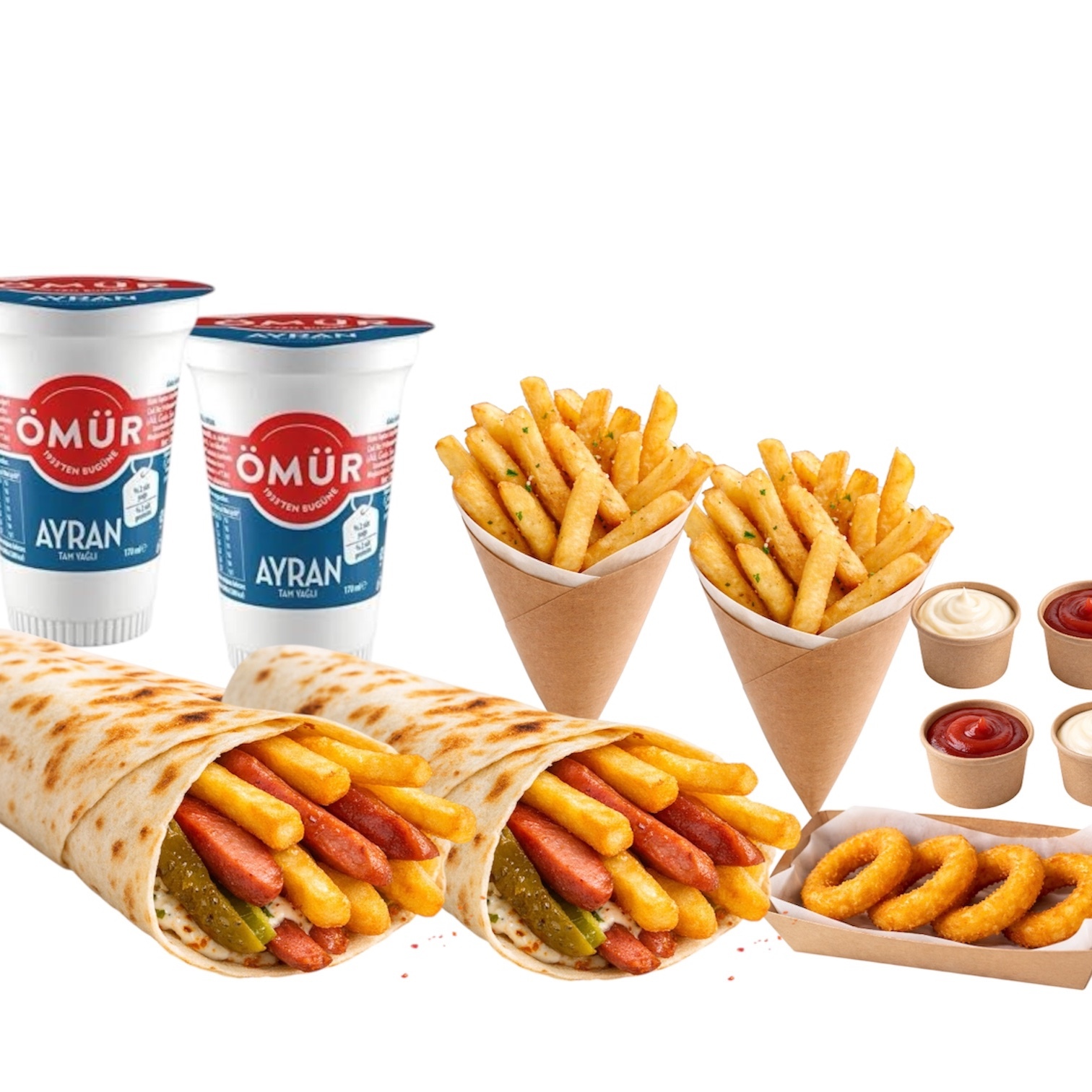 2'li Jülyen Sosisli Patso Jr Wrap Menü (2 Kişilik)
