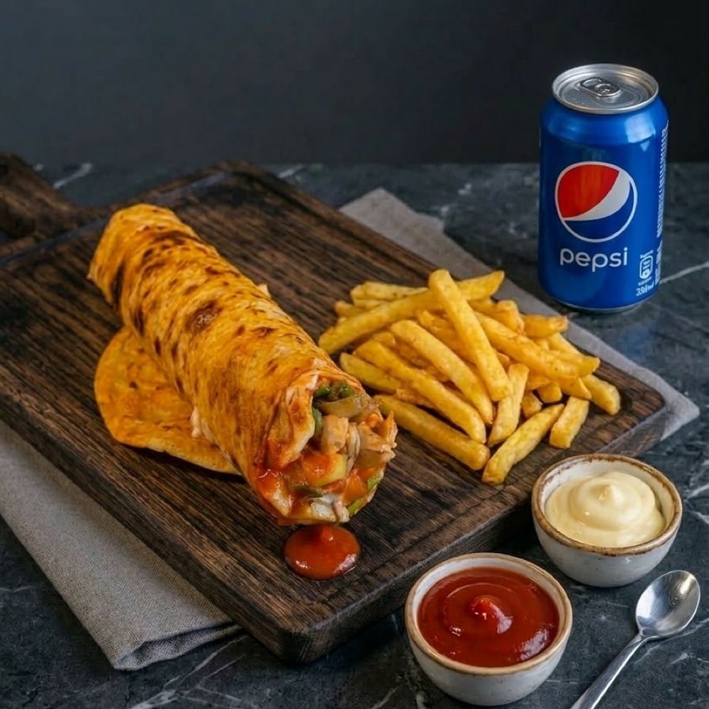 Tavuk Dürüm Kolalı Menü ( 200 Gr )