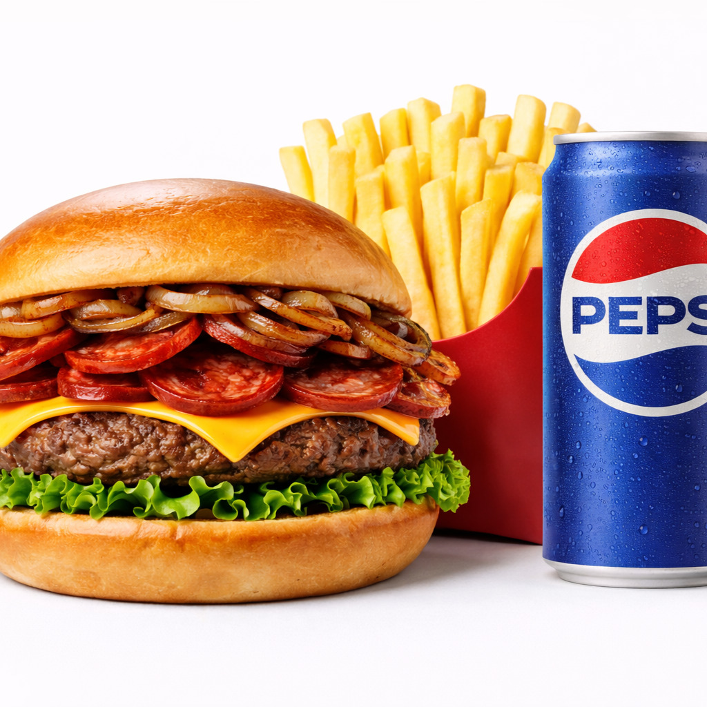 Mr Peperoni Burger Menü