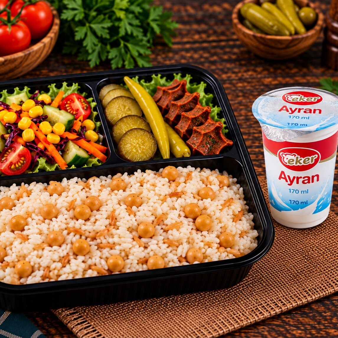 250gr Nohutlu Pilav+Eker ayran