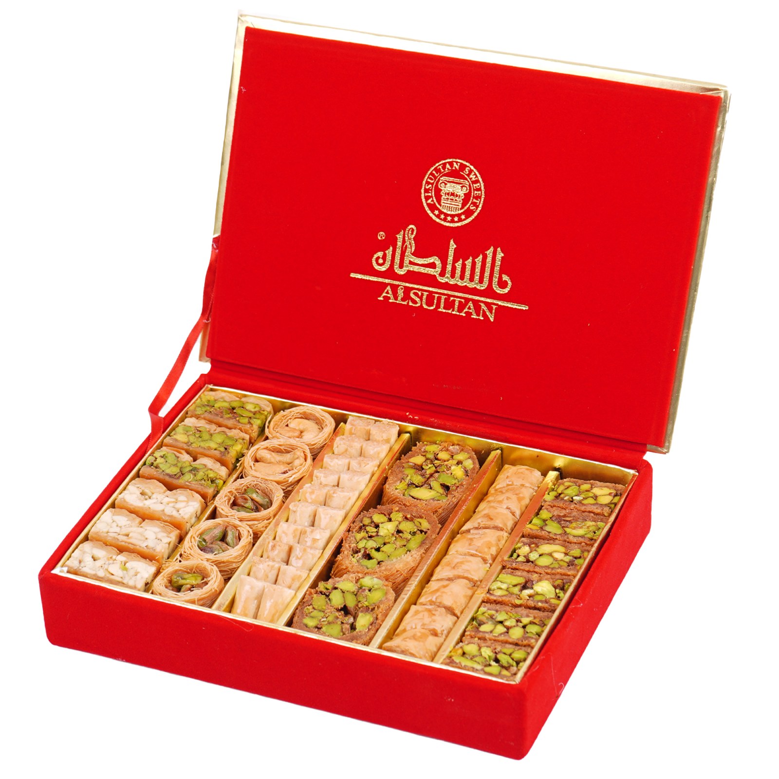 Karışık Baklava - Kırmızı Kadife Kutusunda 6lı Lezzet Koleksiyonu 400gr
