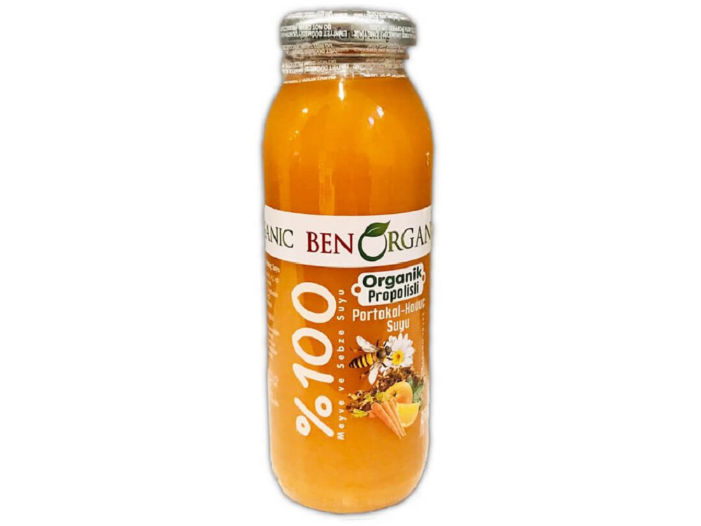 BenOrganic Propolis Portakal Havuç Suyu (250 ml.)