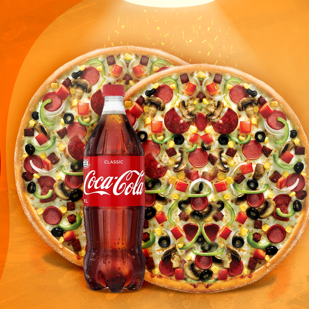 2 Orta Boy Karışık Coca Cola (1 lt.)