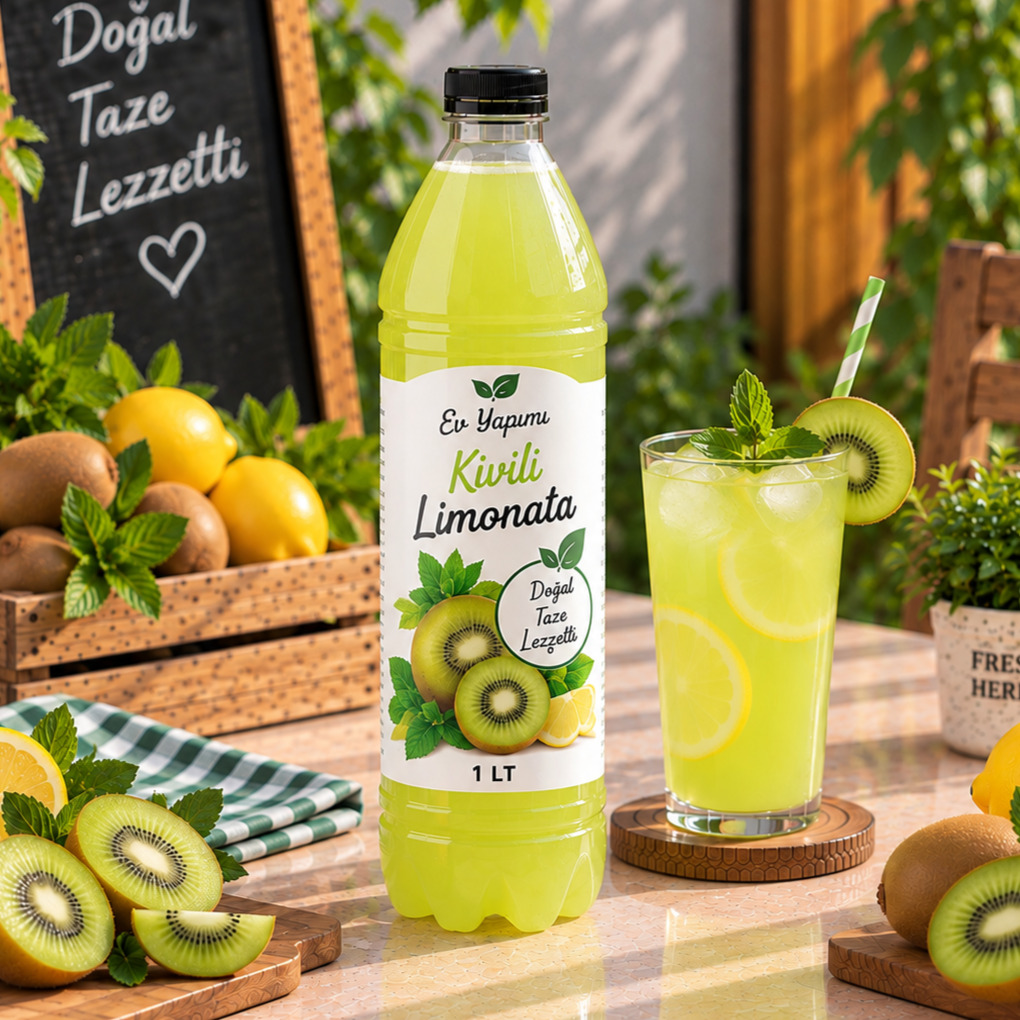 Ev Yapımı Kivi Aromalı Limonata 1 Lt