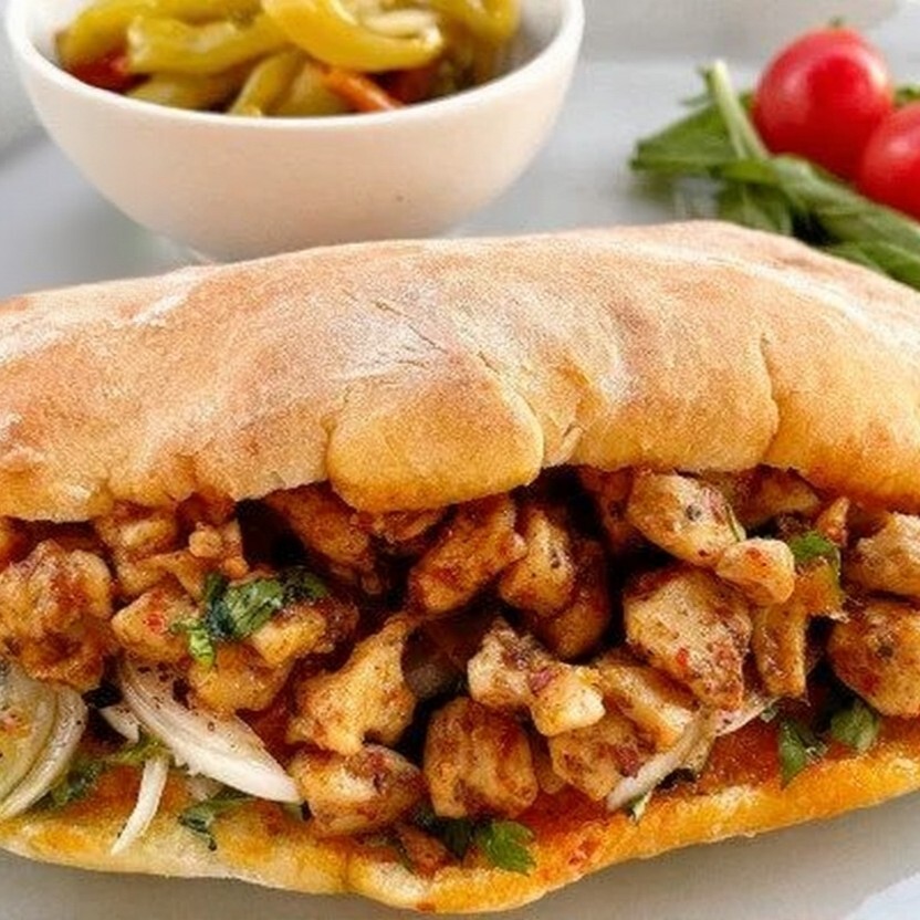 Ekmek arası köri soslu tavuk