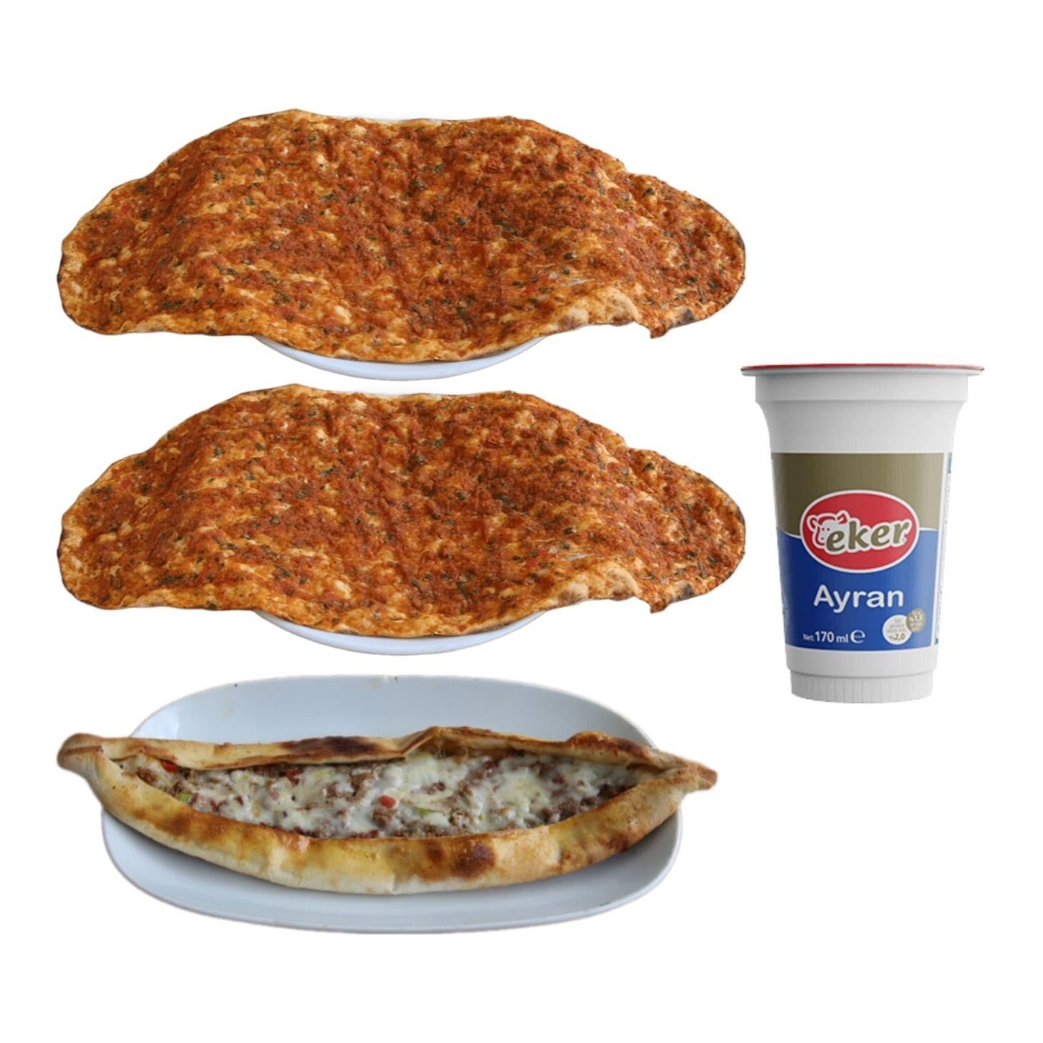 2'li Lahmacun & Kuşbaşılı Kaşarlı Cantık Menü
