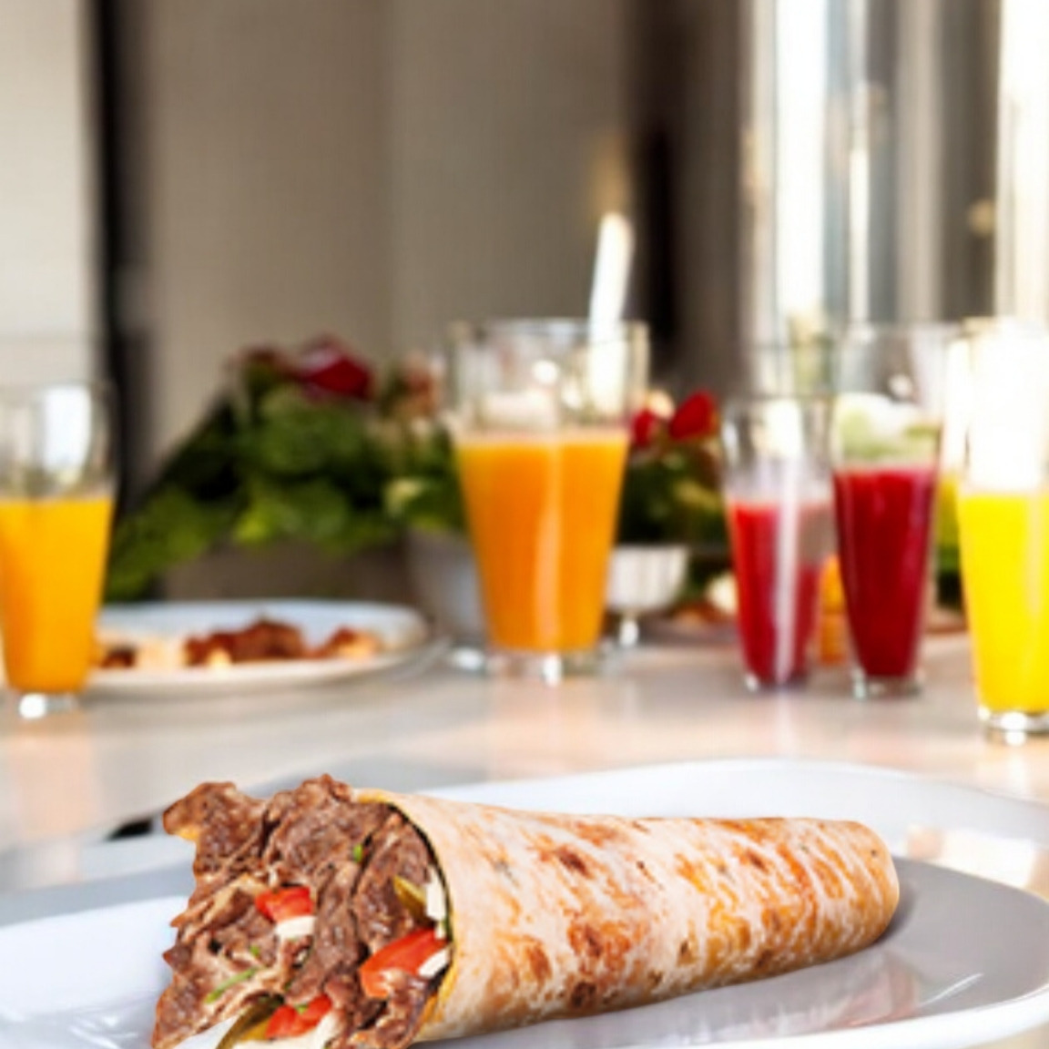Köri Sos ile Mix Soslu VIP Et Döner Dürüm Special Max Lezzet