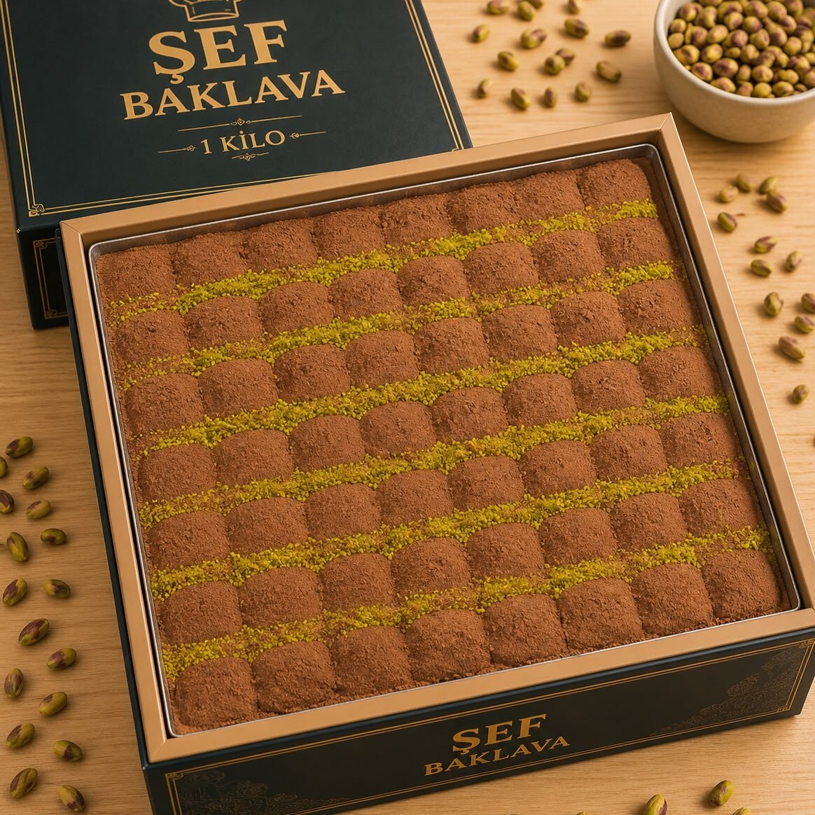 Şef Fıstıklı Soğuk Baklava (1 kg.)