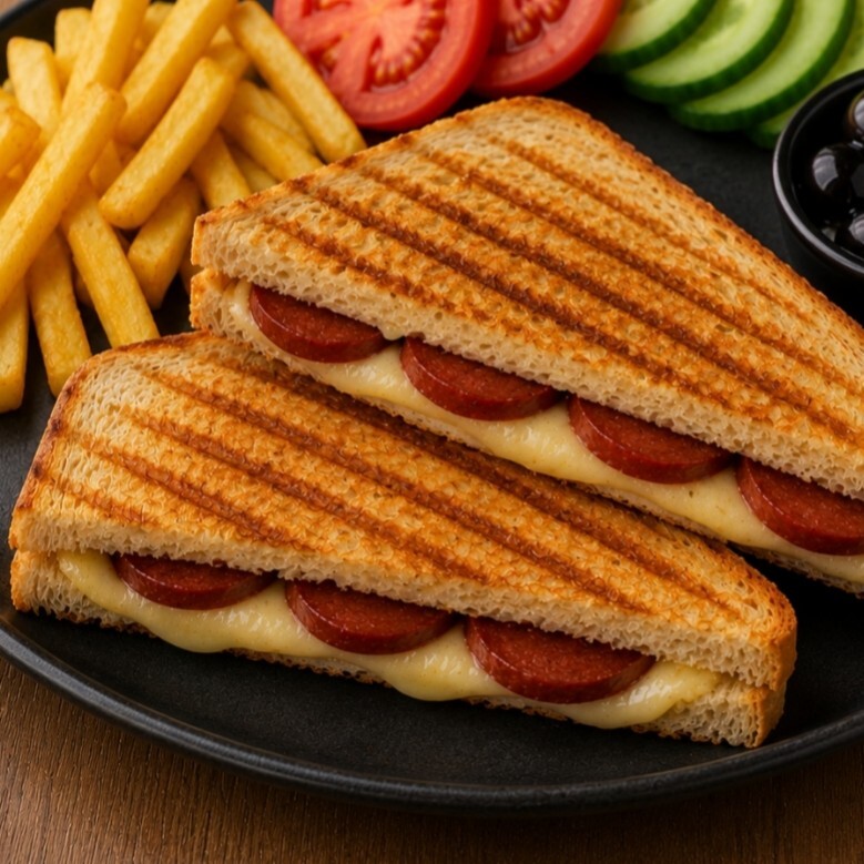 Sucuklu Kaşarlı Kare Tost