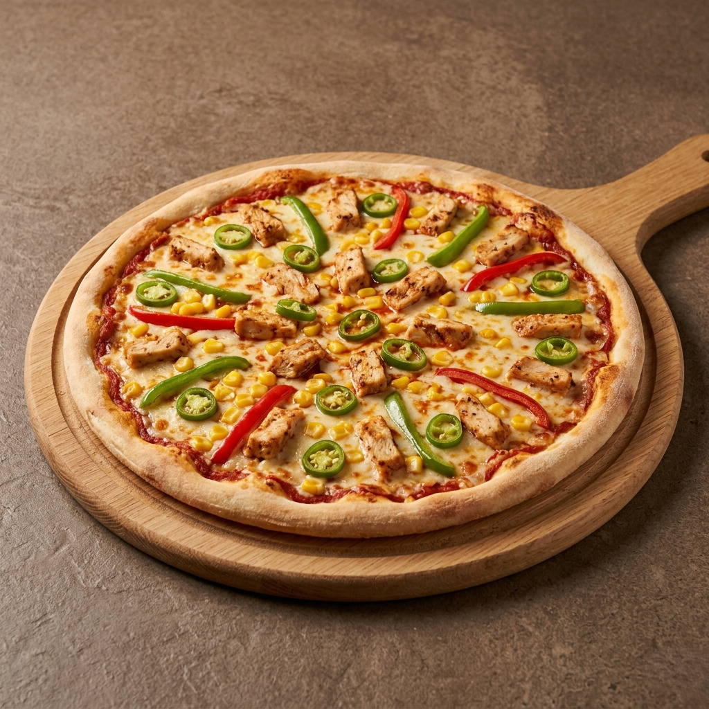 Acılı Tavuk Pizza (Orta Boy)