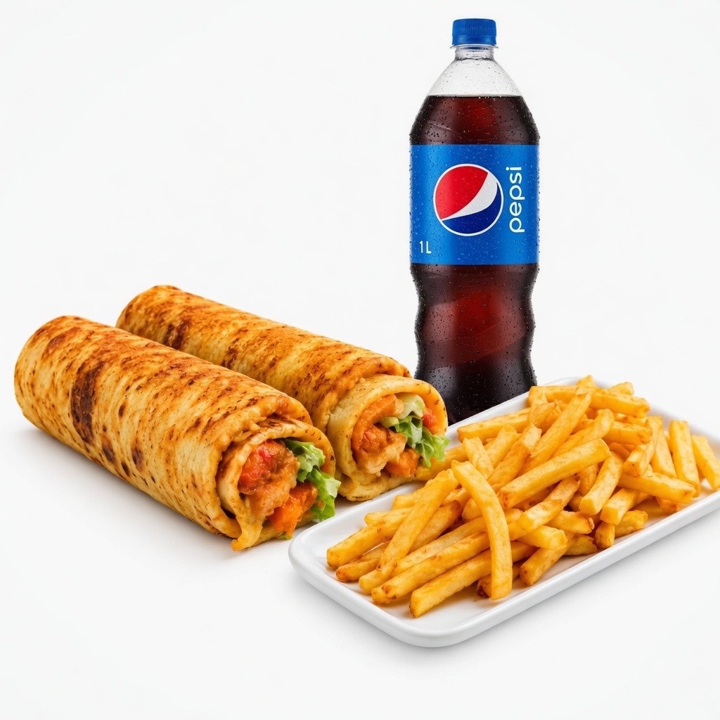 2 Adet 100 gr Dürüm + 1 Lt. Pepsi + 1 Porsiyon Cips
