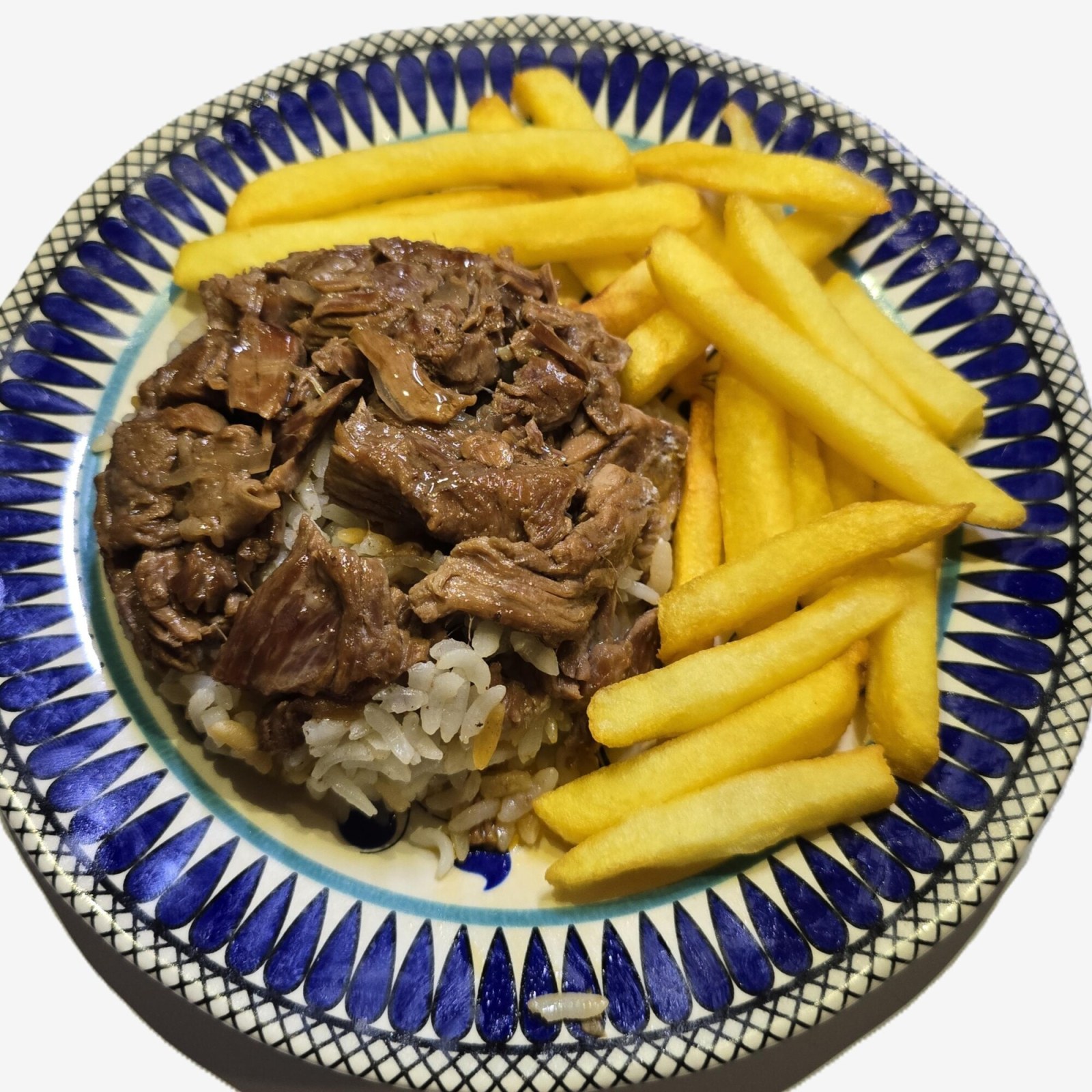 Pilav üstü Kavurma ve Patates Kızartması
